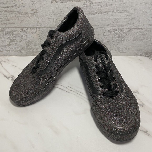 Vans Other - Vans Black Rainbow Glitter Sneakers Youth Size 3.5